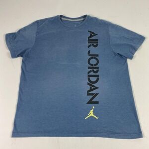 Jordan Nike Shirt Mens XL Blue Vertical Air Jordan Graphic Tee Jumpman Casual